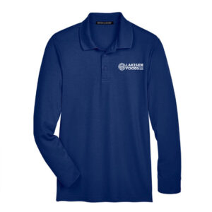Devon & Jones Men's Black CrownLux Performance Plaited Long Sleeve Polo